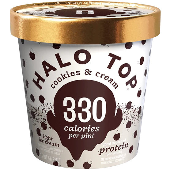 Halo Top Cookies And Cream Light Ice Cream, 473 mL