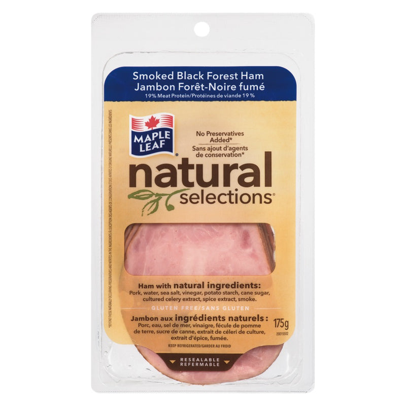 Maple Leaf Natural Selections Smoked Black Forest Ham, 175 g