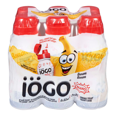 Iogo Banana Yogurt Drink, 6 x 93 mL