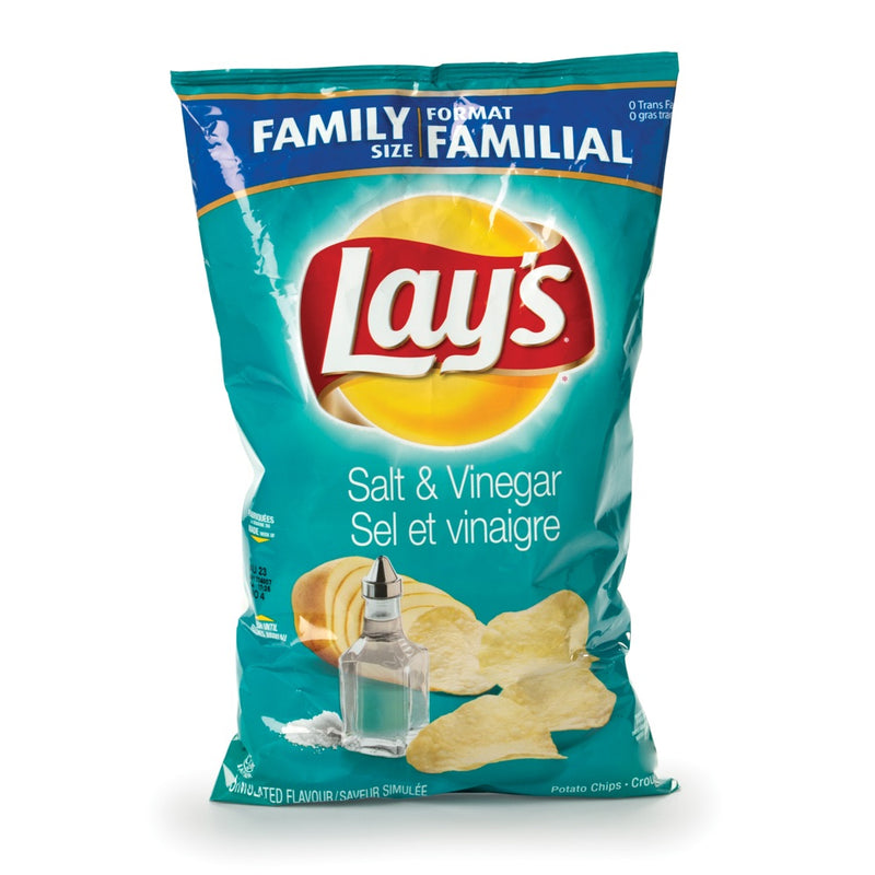 Lay's Family Size Salt & Vinegar Potato Chips, 235g