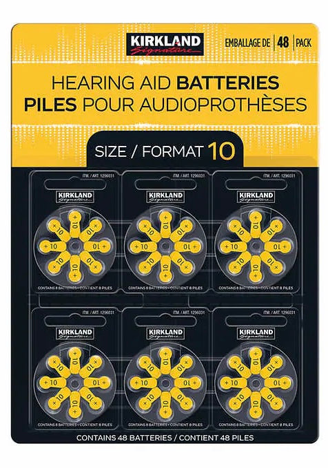 Kirkland Signatrue Hearing Aid Batteries, 48 ct