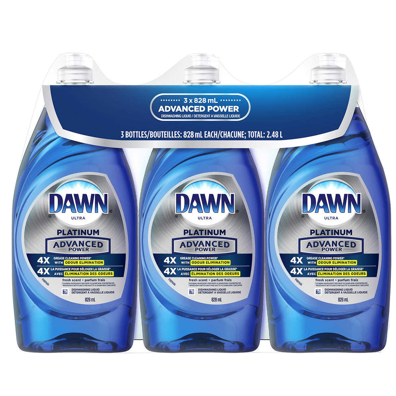 Dawn Original Dish Liquid, 3 x 828 mL