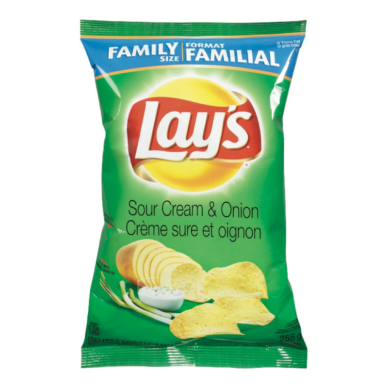 Lay's Family Size Sour Cream & Onion Potato Chips, 235 g