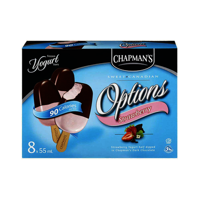 Chapman's Strawberry Dark Chocolate Frozen Yogurt Bars, 55 mL
