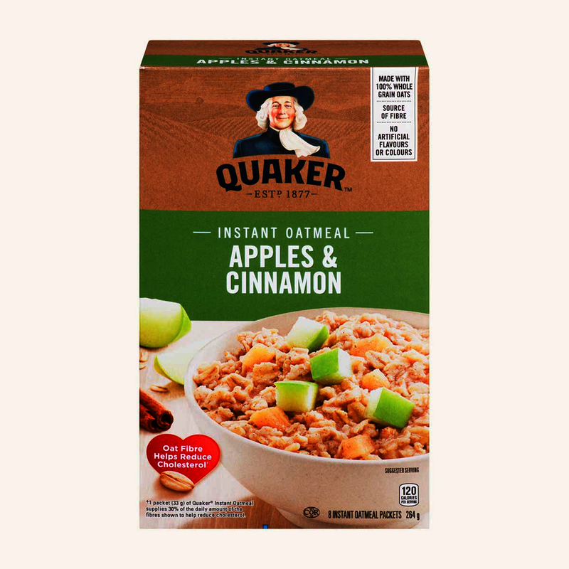 Quaker Apples & Cinnamon Instant Oatmeal, 264g