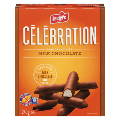 Leclerc Celebration Milk Chocolate Finger Cookies, 240 g