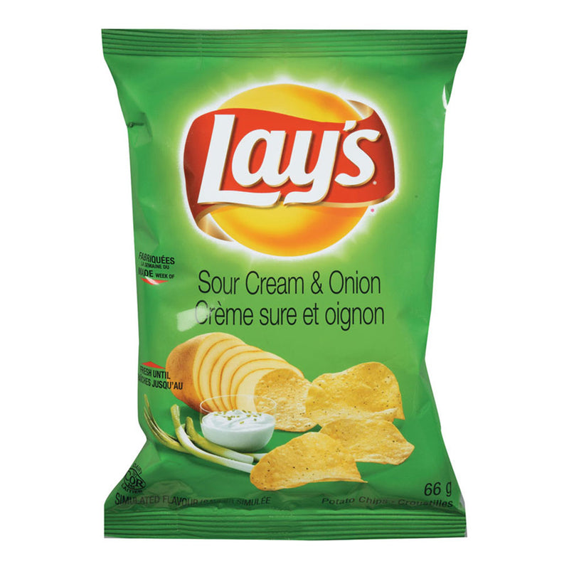 Lay's Sour Cream & Onion Potato Chips, 66 g