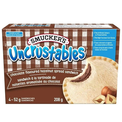 Smucker's Uncrustables Chocolate Flavoured Hazelnut Spread, 4 x 208 g