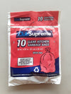 Club Supreme Clear Kitchen Garbage Bags, 10 pk