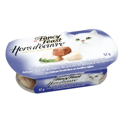 Fancy Feast Hors d'oeuvre for cats, White Meat Chicken & Shredded Beef Appetizer, 57 g