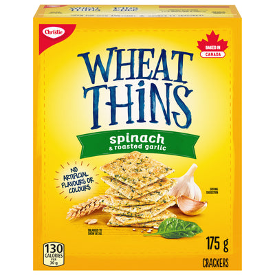 Christie Wheat Thins Spinach & Roasted Garlic Crackers, 175 g