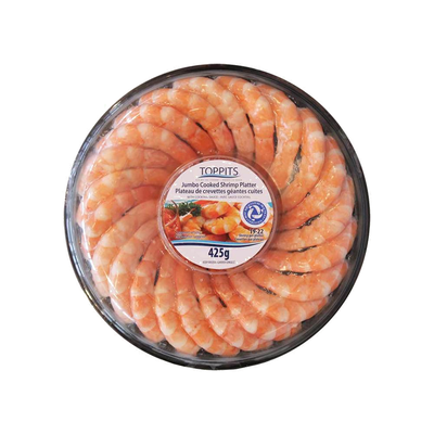 Toppits Cooked Jumbo Shrimp Platter, 425 g
