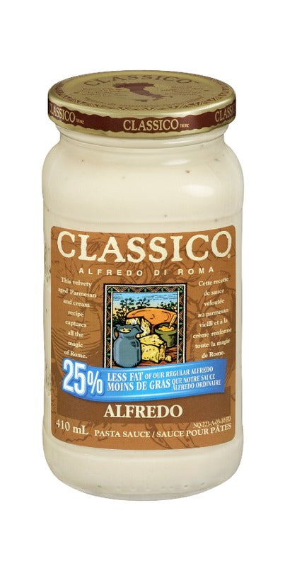 Classico 25% Less Fat Alfredo Pasta Sauce, 410 mL