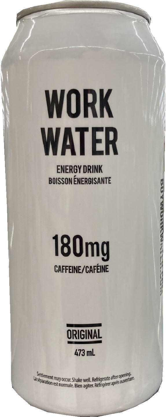 Work Water Original 180 mg Caffeine Energy Drink, 473 ml