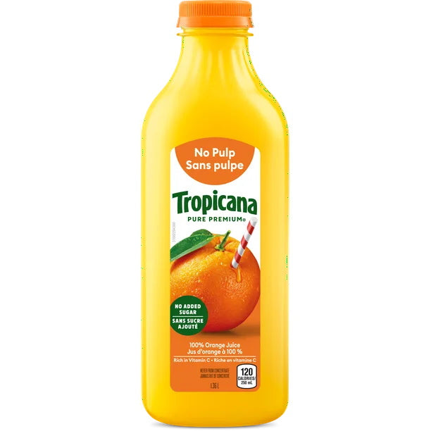 Tropicana No Pulp Orange Juice, 1 ct