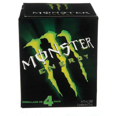 Monster Green Energy Drink, 4 x 473mL