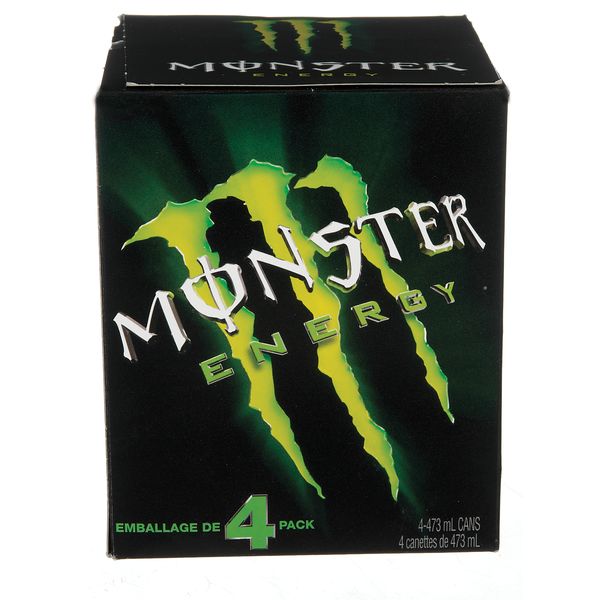 Monster Green Energy Drink, 4 x 473mL