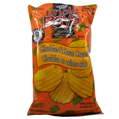 Uncle Ray's Cheddar & Sour Cream Potato Chips, 130 g