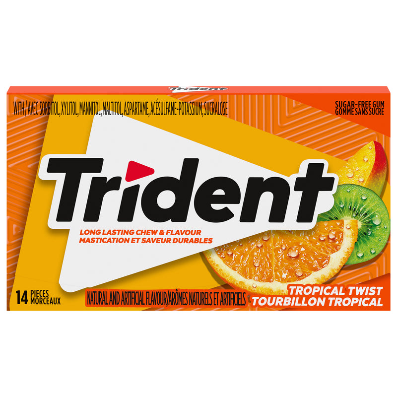 Trident Sugar Free Tropical Twist Gum, 14 pieces