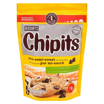 Hershey Chipits Semi-Sweet Chocolate Chips, 1 kg