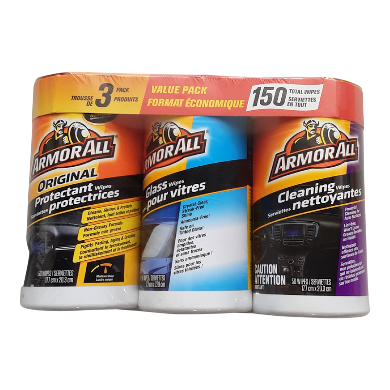 Armor All Car Wipes Value Pack, 3ct