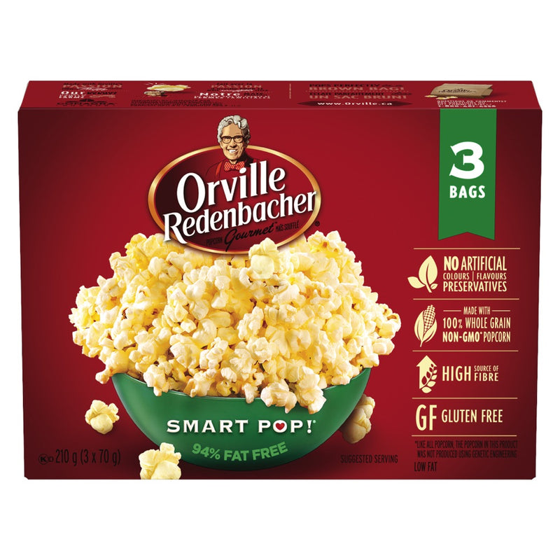 Orville Redenbacher Low Fat Popcorn, 210g  (3 x 70g)