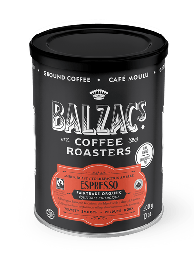 Balzac's Coffee Roasters Organic Fairtrade Amber Roast Espresso Fine Ground Coffee, 300 g