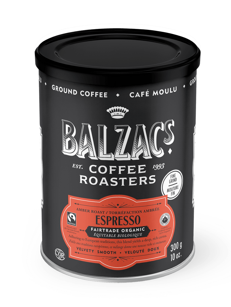 Balzac's Coffee Roasters Organic Fairtrade Amber Roast Espresso Fine Ground Coffee, 300 g