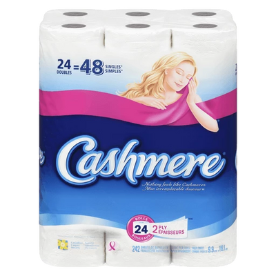 Cashmere 2 Ply Doubles Rolls Bathroom Tissue, 24 ct
