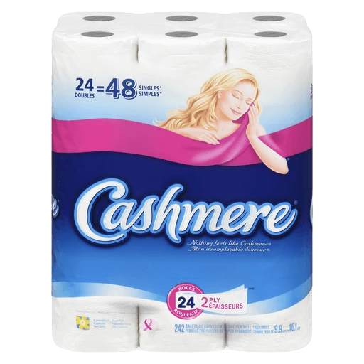 Cashmere 2 Ply Doubles Rolls Bathroom Tissue, 24 ct