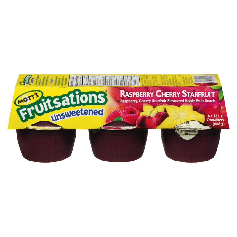 Mott's Fruitsations Unsweetened Raspberry Cherry Starfruit, 666 g   (6 x 111 g)