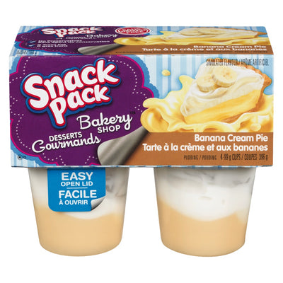 Snack Pack Bakery Shop Banana Cream Pie Pudding, 396 g   (4 x 99 g)