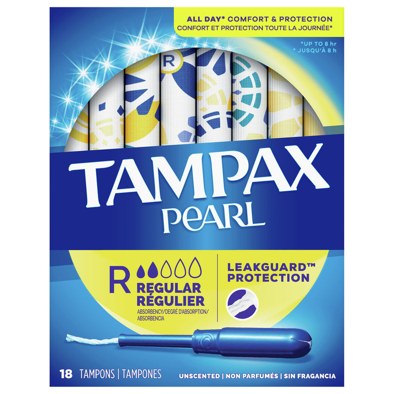 Tampax Regular Absorbency Unscented Tampons, 18 tampons