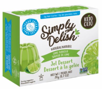 Simply Delish Plant Based Sugar Free Lime Jel Dessert, 20 g