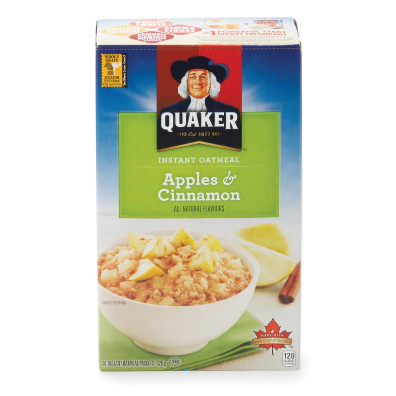 Quaker Apples & Cinnamon Instant Oatmeal, 325 g