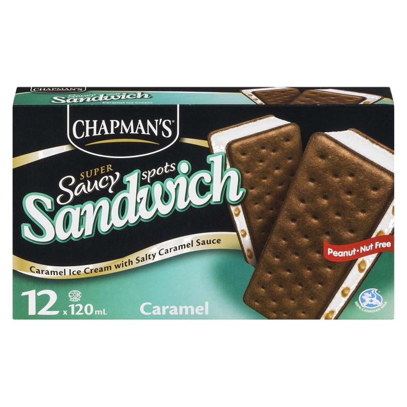 Chapman's Saucy Spots Caramel Ice Cream Sandwiches, 12 x 120 mL