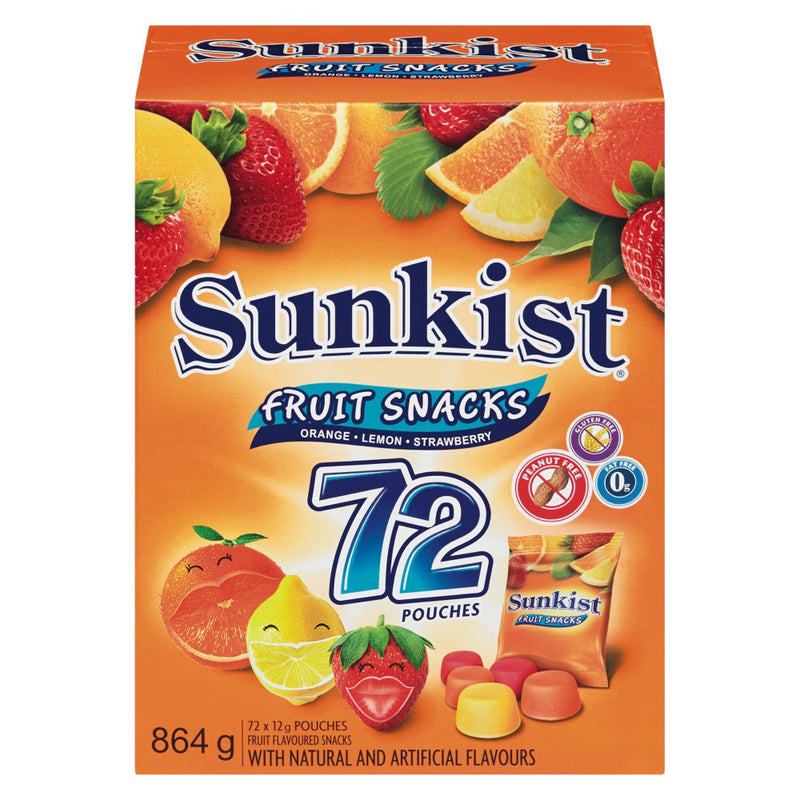 Sunkist Orange/Lemon/Strawberry Fruit Snacks, 864 g