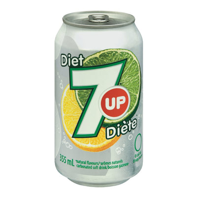 7UP Diet Carbonated Soft Drink, 355 mL
