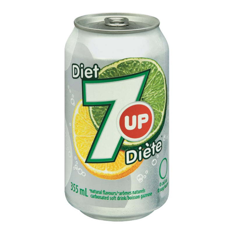 7UP Diet Carbonated Soft Drink, 355 mL