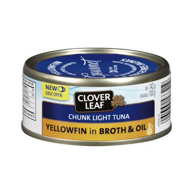 Clover Leaf Chunk Light Yellowfin Tuna In Broth & Oil, 142 g