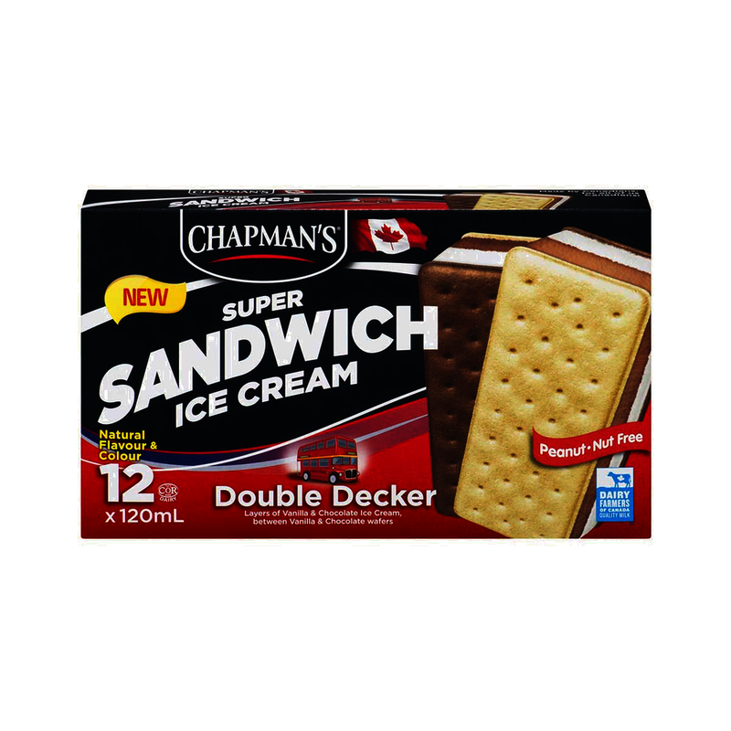 Chapman's Double Decker Ice Cream Sandwiches, 12 x 120 mL