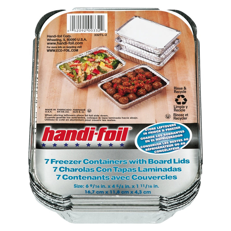 Handi-Foil 7 Freezer Containers with Board Lids, 6 9/16 in. x 4 5/8 in. x 1 11/16 in.