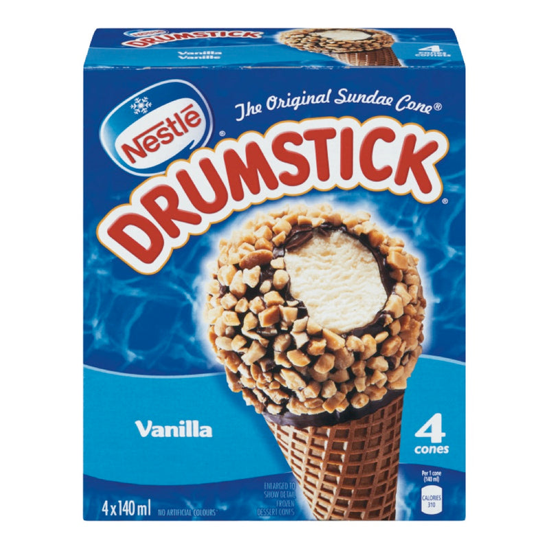 Nestle Drumstick Vanilla Cones, 140 mL, 4 ct