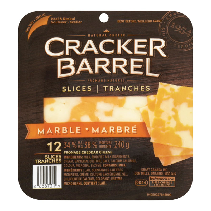 Cracker Barrel Natural Cheese Slices, 240 g