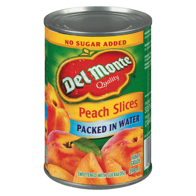 Del Monte Peach Slices In Water No Sugar Added, 398 mL