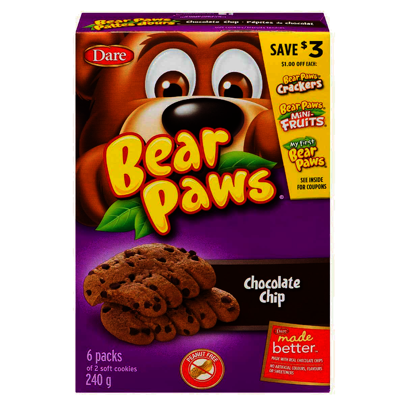 Bear Paws Chocolate Chip Soft Cookies, 240 g