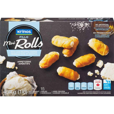 Krinos Fillo Mini Rolls Feta & Ricotta Cheese, 454g