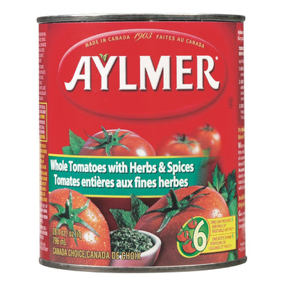 Aylmer Whole Tomatoes With Herbs & Spices, 796 mL