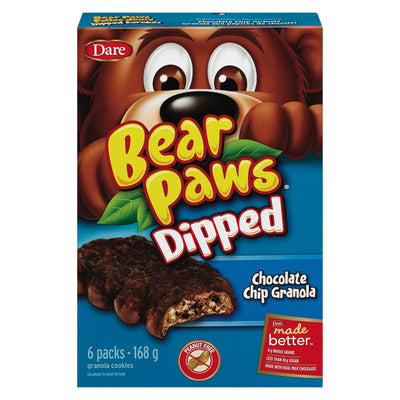 Dare Bear Paws Dipped Chocolate Chip Granola Cookies, 168 g