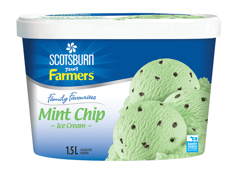 Scotsburn Family Favorites Mint Chip Ice Cream, 1.5 L